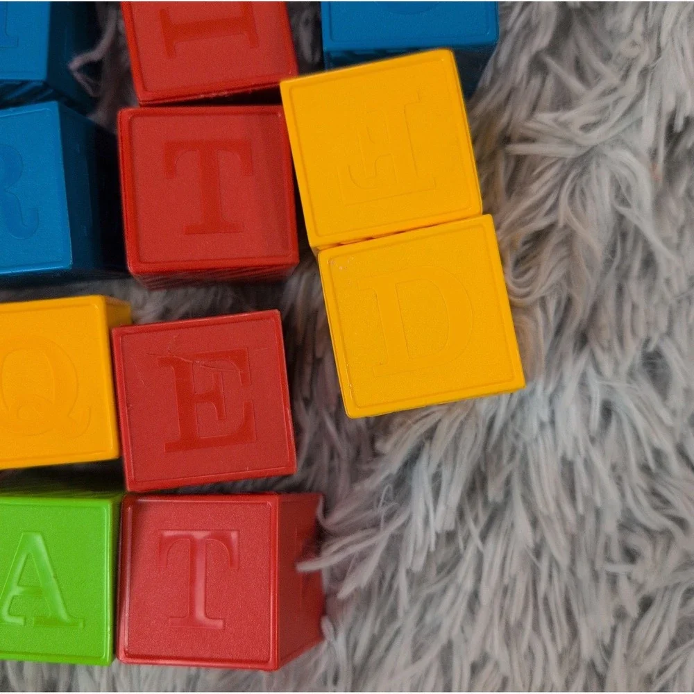 Vintage Tupperware Toys Alphabet ABC Blocks Lot of 29 Homeschool Learning